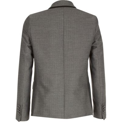 Boys grey herringbone suit blazer
